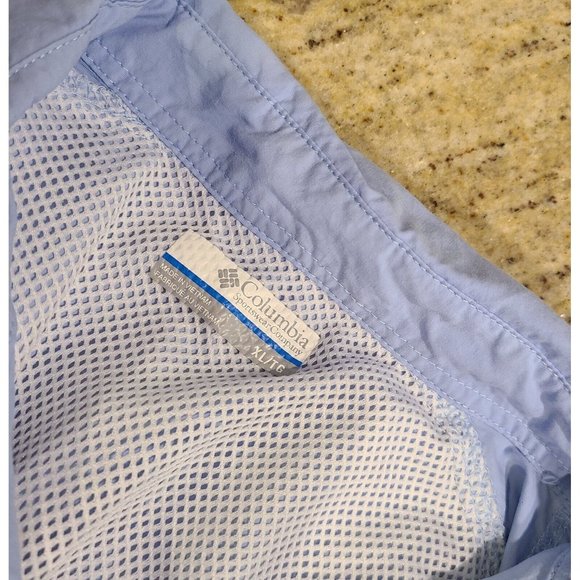 Columbia PFG Mens Size XL Button Down Shirt Blue Omni-Shade Vented Fishing - Picture 3 of 12